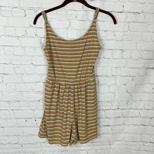 Wild Fable Sleeveless Stripped Ribbed Romper w/Pockets Size Small